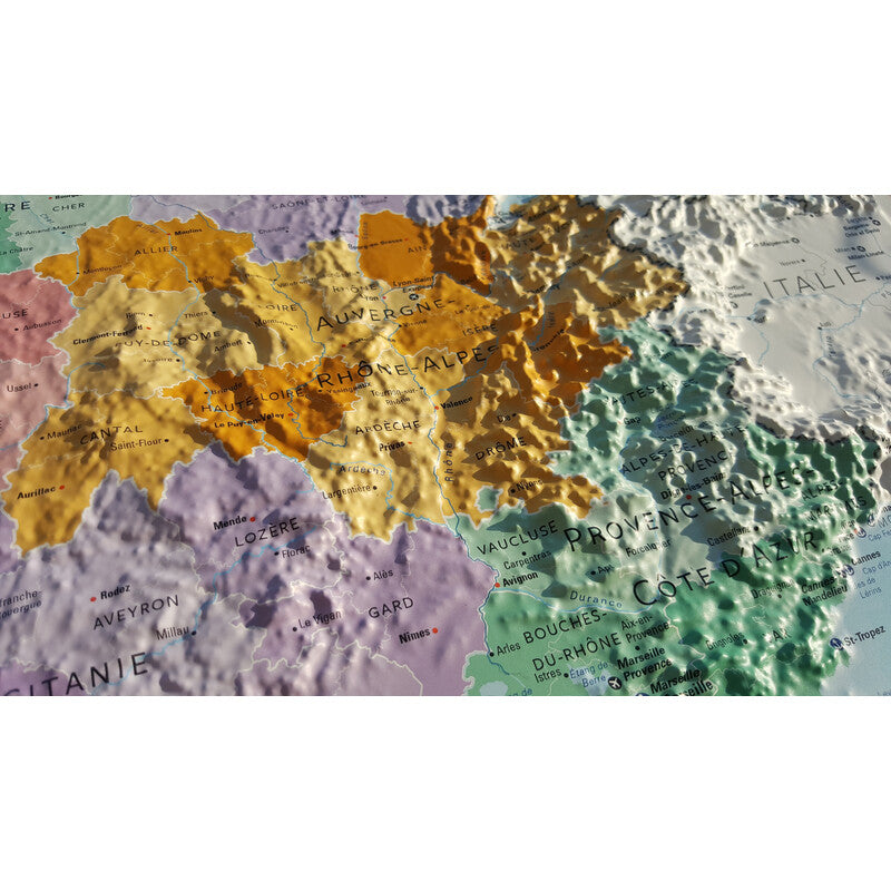 Carte géographique La France Administrative 3Dmap