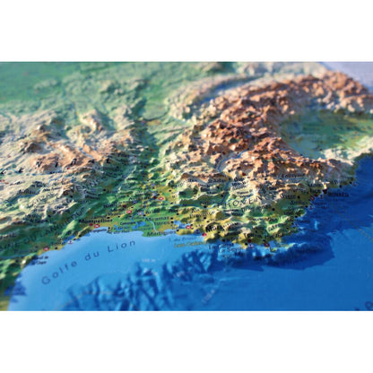 Carte géographique La France Physique (petite) 3Dmap
