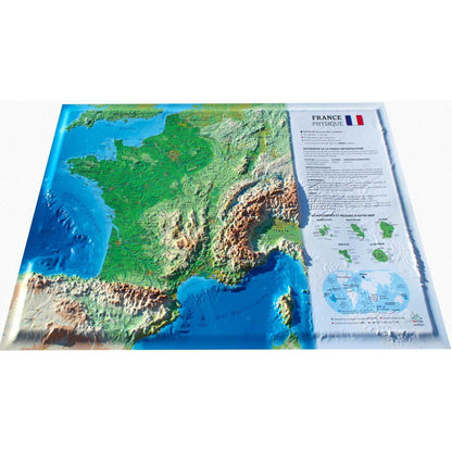 Carte géographique La France Physique (petite) 3Dmap