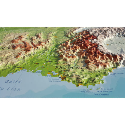 Carte géographique La France Physique 3Dmap