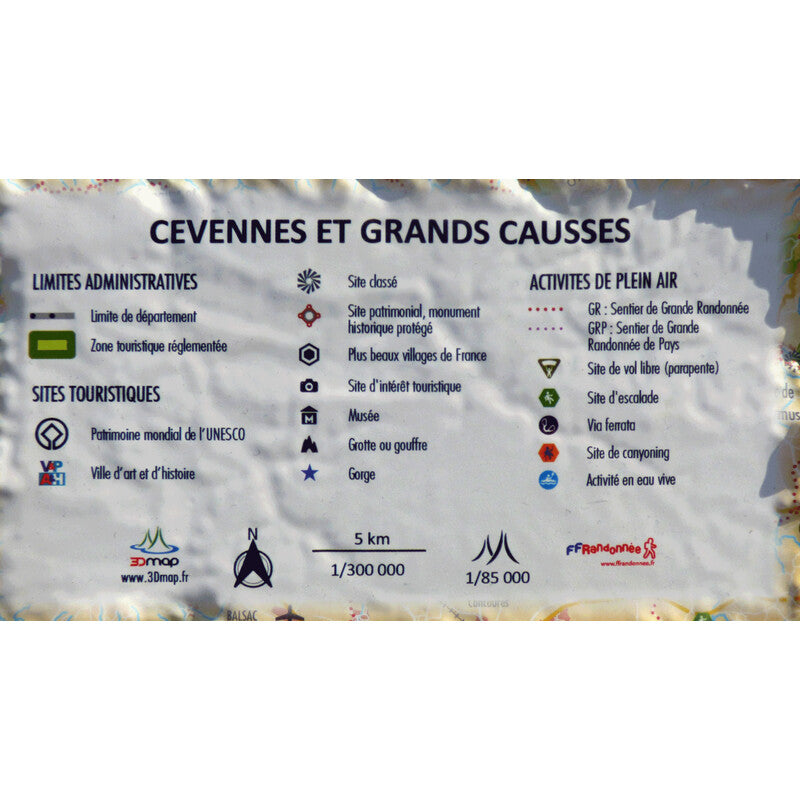 Carte régionale Cévennes et Grands Causses