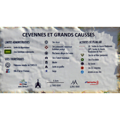 Carte régionale Cévennes et Grands Causses