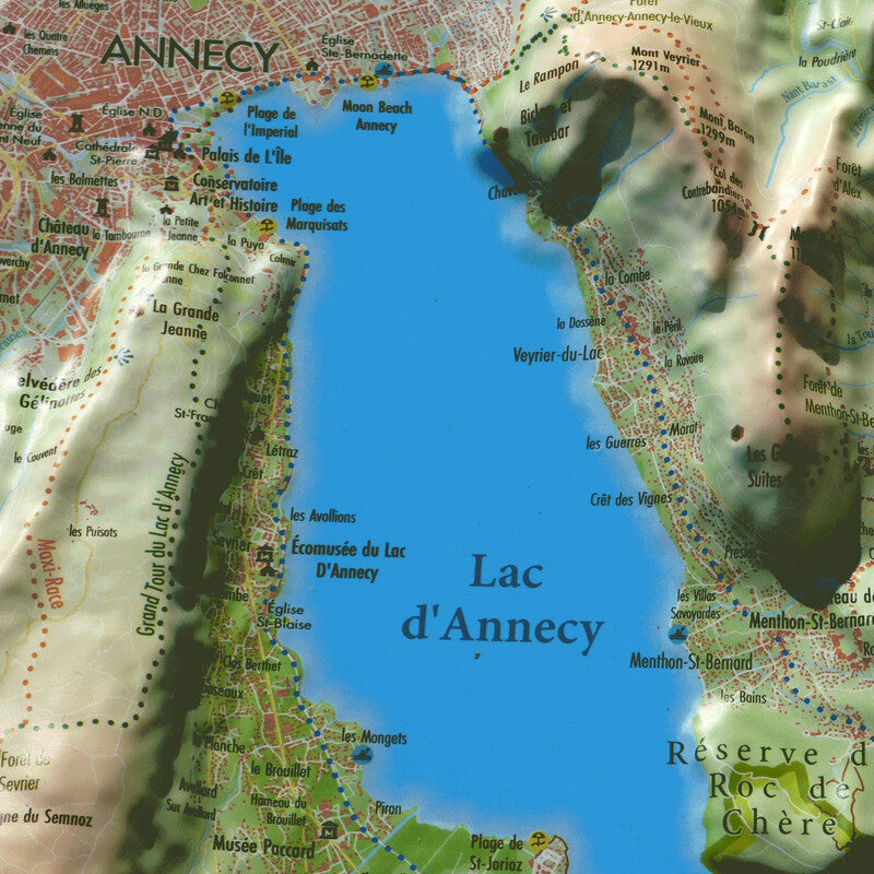 Carte régionale Le Lac d'Annecy