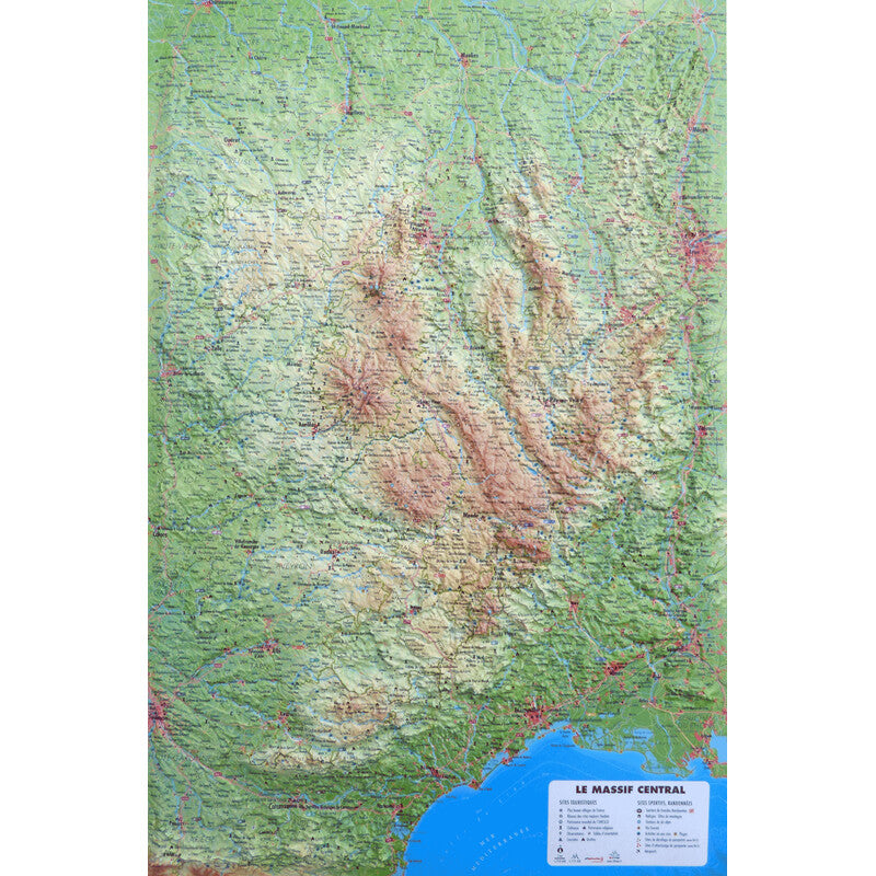 Carte régionale Le Massif Central