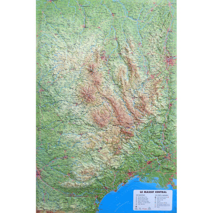 Carte régionale Le Massif Central