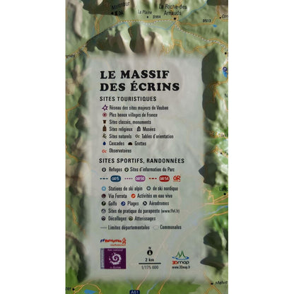 Carte régionale Le Massif des Ecrins