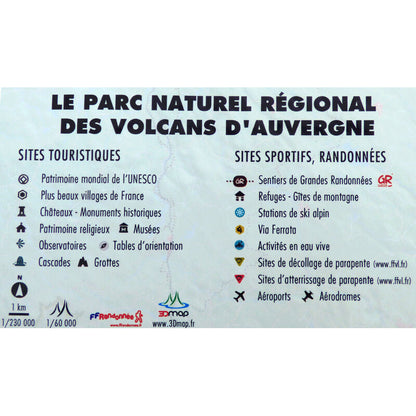 Carte régionale Le Parc Naturel Régional des Volcans d'Auvergne