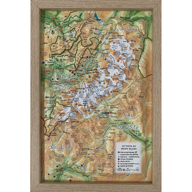 Carte régionale Le tour du Mont Blanc (19,5 cm x 29,5 cm)