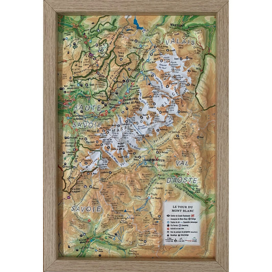 Carte régionale Le tour du Mont Blanc (19,5 cm x 29,5 cm)