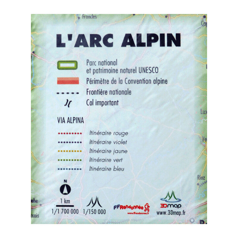 Carte régionale Massif de L'Arc Alpin
