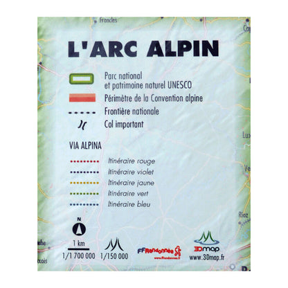 Carte régionale Massif de L'Arc Alpin