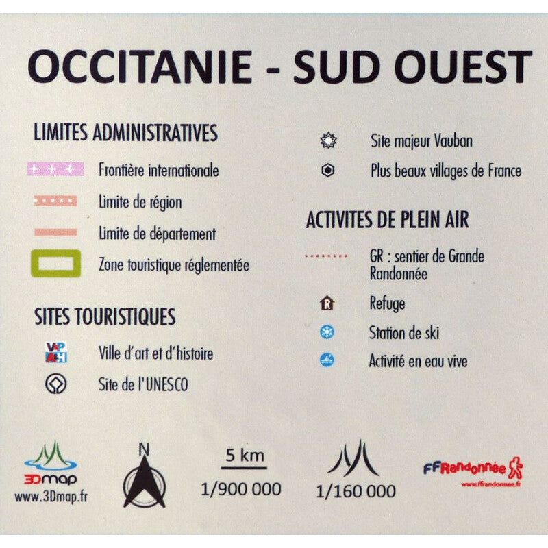 Carte régionale Occitanie - Sud Ouest