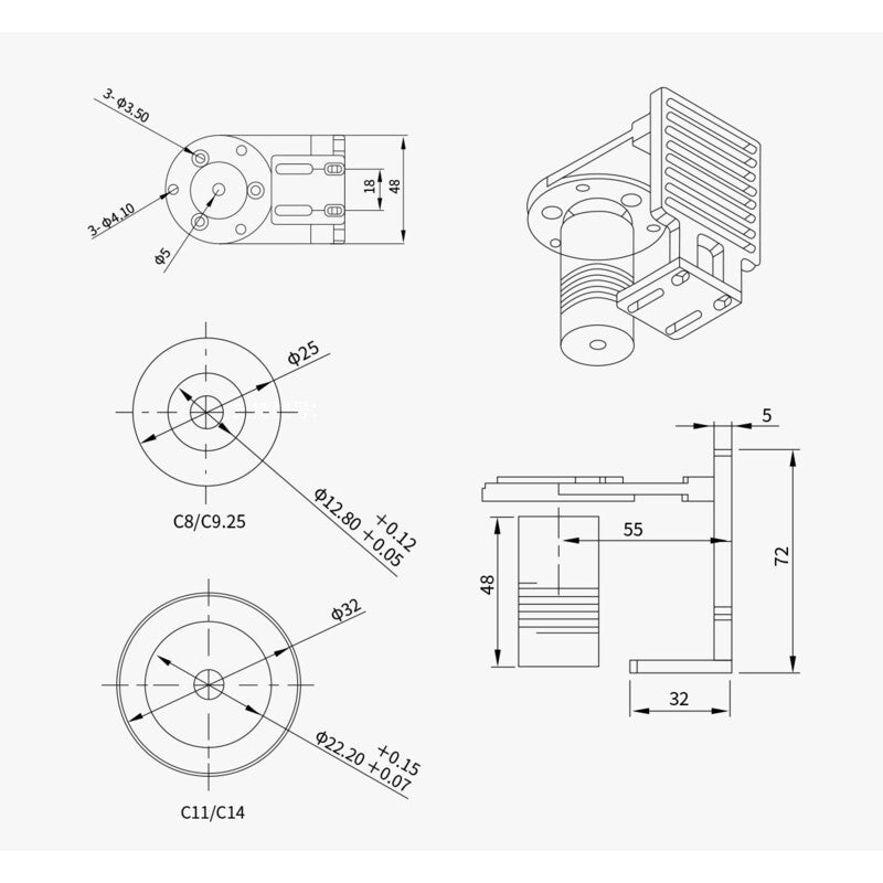 Adaptateur pour système de mise au point motorisée EAF sur Celestron C11 & C14