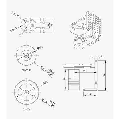 Adaptateur pour système de mise au point motorisée EAF sur Celestron C8 & C9.25