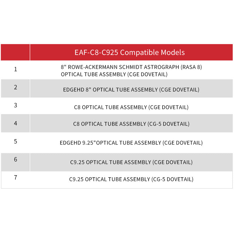 Adaptateur pour système de mise au point motorisée EAF sur Celestron C8 & C9.25