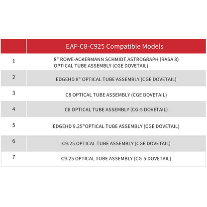 Adaptateur pour système de mise au point motorisée EAF sur Celestron C8 & C9.25